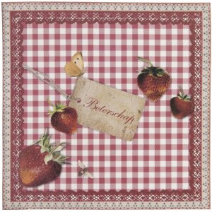 Clayre & Eef Genesungskarte Erdbeeren 13,5x13,5 cm...