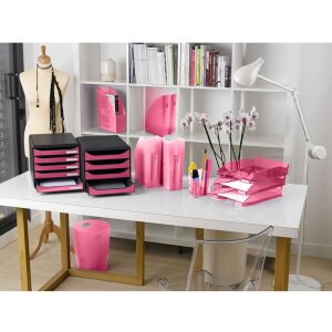 BIG-BOX Classic Мауссерый/Малиновый — упорядоченная коробка для документов