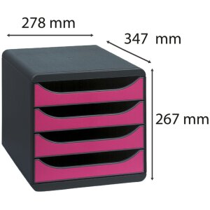 BIG-BOX Classic Мауссерый/Малиновый — упорядоченная коробка для документов