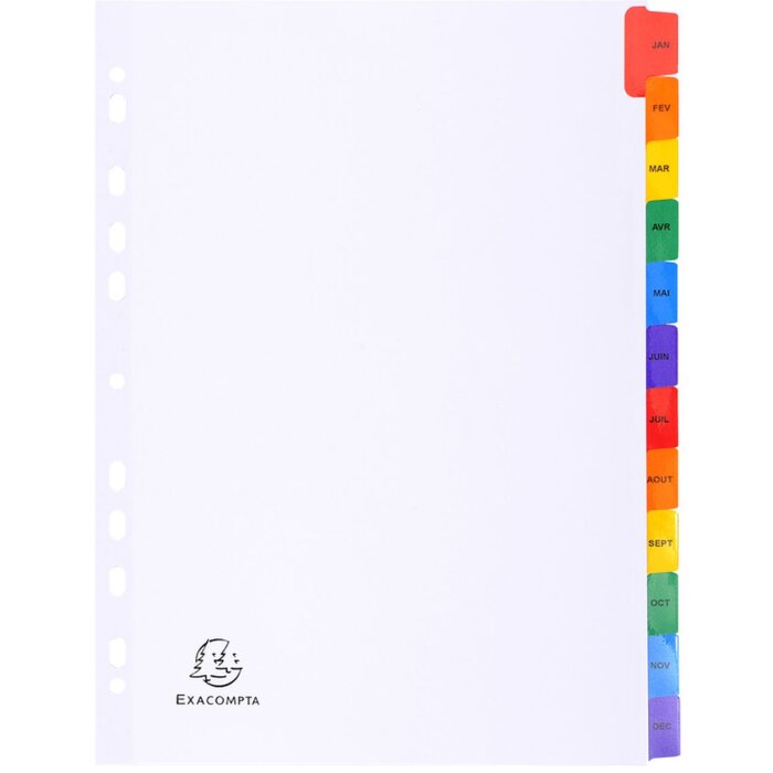 Exacompta Регистр А4 с 12 вкладками, черный