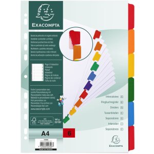Регистр Exacompta 2306E, 6-секционный, DIN A4, 160 г/м²