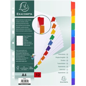 Exacompta 2312E Разделители для папок A4 Манила 12 вкладок