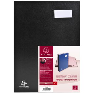 Папка для подписей Exacompta 24211E, 20 отделений, черная