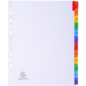 Exacompta Register DIN A4 12 Taben Karton 160 g...