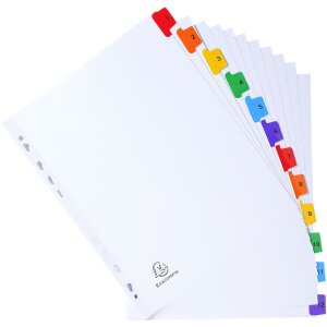 Регистр Exacompta DIN A4, 12 вкладок, картон 160 г, для офиса