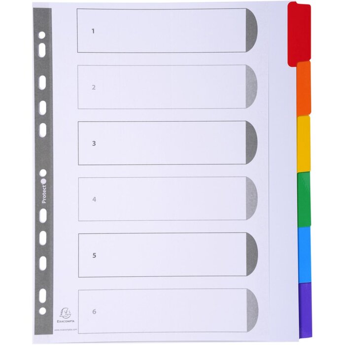Регистр DIN A4 с 6 вкладками, манильная бумага, 160 г/м²
