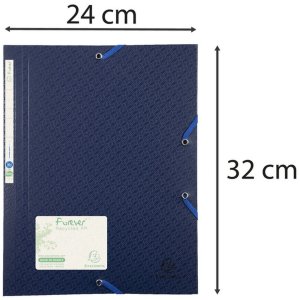 Sammelmappe mit 3 Klappen und Gummizug aus Recycling PP 700µ Forever, für Format DIN A4 Blau
