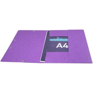 Exacompta 55957E Sammelmappe A4+ 3 Klappen violett Gummizug Scotten Karton