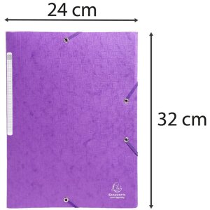 Exacompta 55957E Sammelmappe A4+ 3 Klappen violett Gummizug Scotten Karton