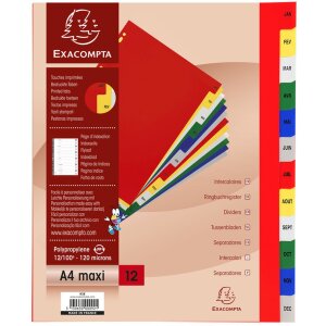 Регистр Exacompta 92E DIN A4 с 12 цветными ярлыками