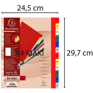 Регистр Exacompta 92E DIN A4 с 12 цветными ярлыками