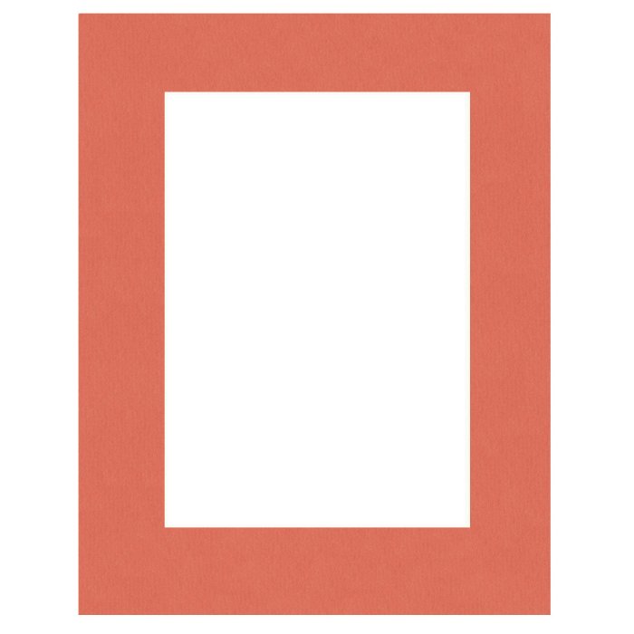 HNFD Passepartout 50x70 mit 40x50 Ausschnitt mandarin orange Schragschnitt