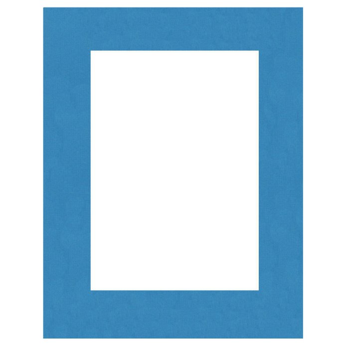 Fertig Passepartout 20 x 28 cm auf 13 x 18 cm  blau