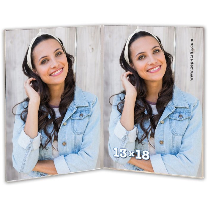 ZEP Acryl-Doppelrahmen 2 Fotos 13x18 cm Querformat Moderner Bilderrahmen
