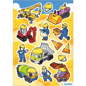 HERMA DECOR Baustelle Sticker 9x16,3 cm 3 Blätter