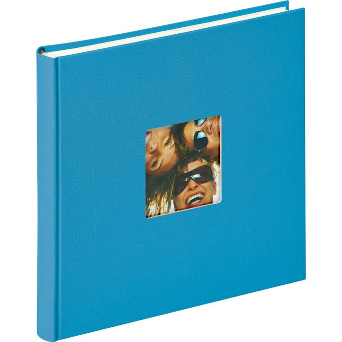 Walther Fotoalbum Fun oceanblau 26x25 cm 40 Seiten mit Fensterstanzung