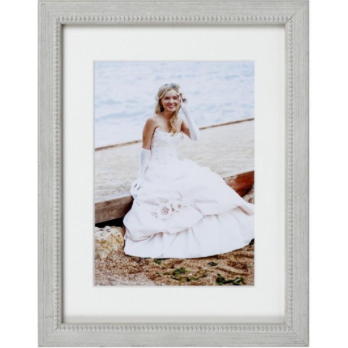 Деревянная рамка жемчужная 10x15 см серая