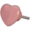 Clayre & Eef 62320 Дверная ручка 4 см Розовая керамика в форме сердца