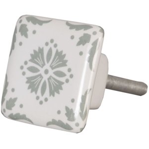 Clayre & Eef 62346 Дверная ручка 3 см белый серый...