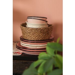 Clayre & Eef 6CE0261 Посуда Тарелка для завтрака Ø 21 см бежевая керамическая круглая