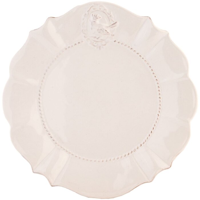 Тарелка для завтрака Clayre & Eef 6CE0271 Королева птиц белая 21 см