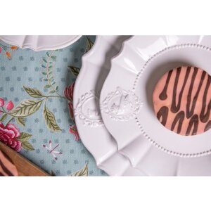 Тарелка для завтрака Clayre & Eef 6CE0271 Королева птиц белая 21 см