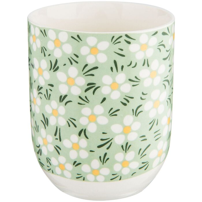 Кружка Clayre & Eef 100 мл зеленый фарфор круглые цветы
