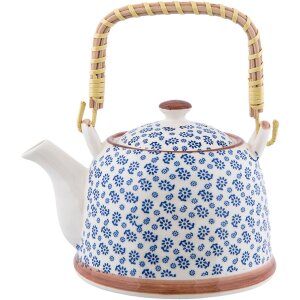 6CETE0022 Заварочный чайник бело-голубой от Clayre Eef