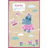 ARTEBENE Открытка Birthday Hippo Балерина, многоцветная