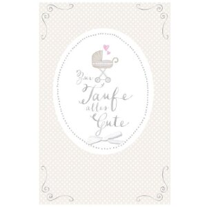 Artebene Karte Taufe Kinderwagen Schleife mit Umschlag