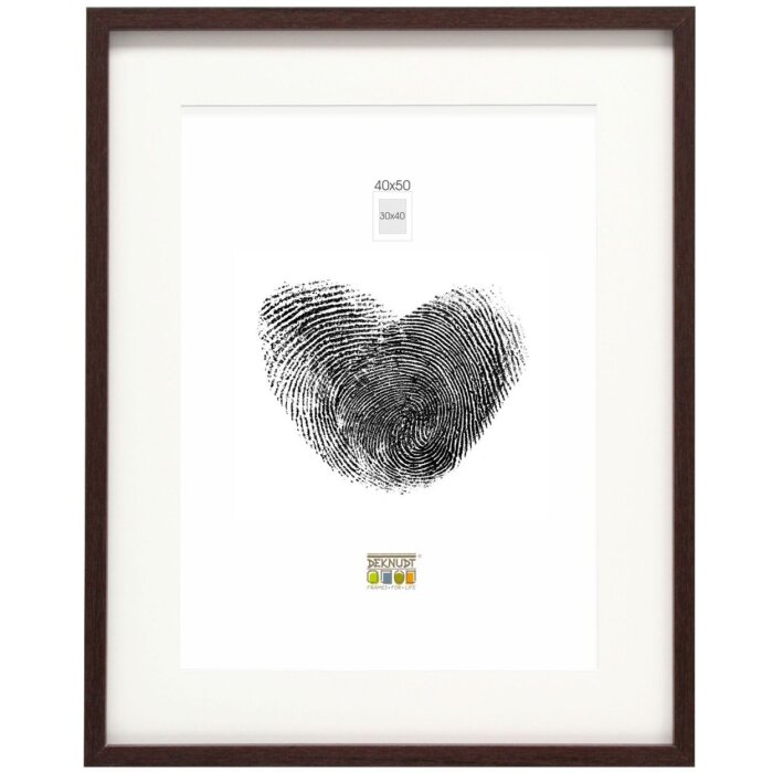 Deknudt Holzrahmen S40A dunkelbraun 50x70 cm mit Passepartout 40x60 cm
