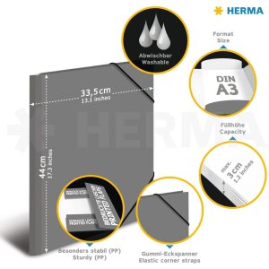 Папка A3 с резиновым фиксатором «Лошадь» от HERMA