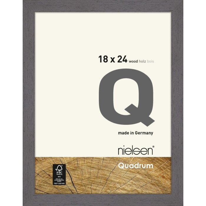 Nielsen деревянная съемная рамка Quadrum 18x24 см серая
