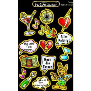 Sticker Party Stickerkarten Motiv 5 lustige Sprüche...