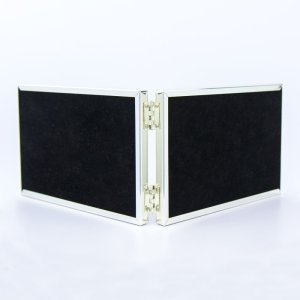 ZEP Metall-Doppelrahmen DENISE 2 Fotos 13x18 cm Querformat versilbert