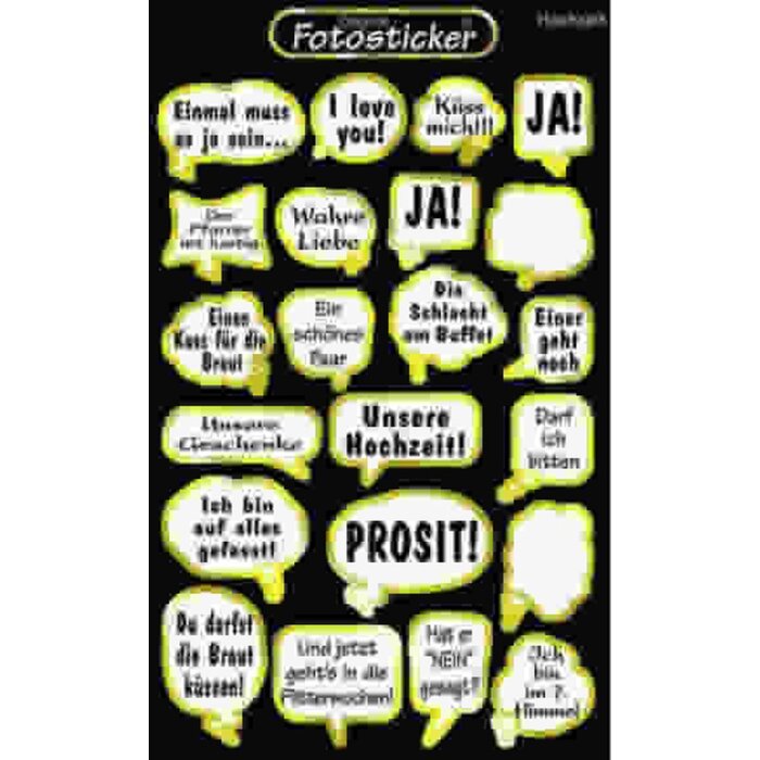 Sticker Hochzeit Motiv 10 Stickerkarten lustige Sprüche 10,7 x 17 cm