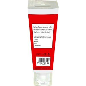KLS Acryl Künstlerfarbe 75 ml rot für Karton Papier Holz Leinwände