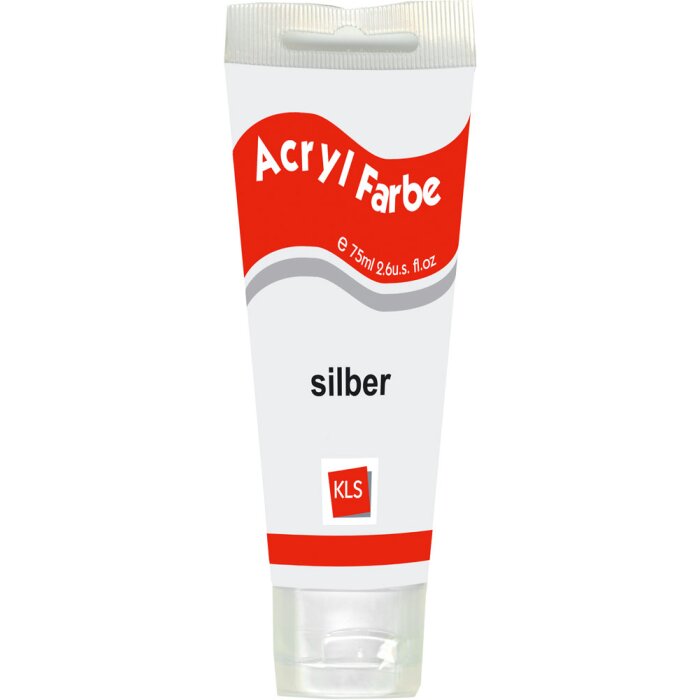 KLS Acryl Künstlerfarbe 75 ml Silber Metallisch für Papier Holz Leinwand