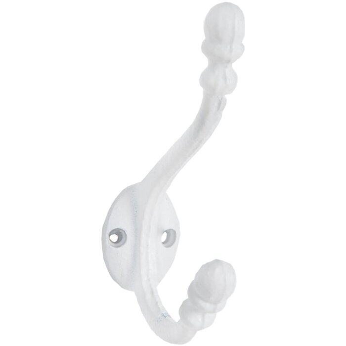 Белый простой гардеробный крючок Clayre & Eef 6Y1525W 3x8x12 см