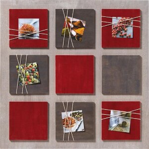 Рамка для галереи La Casa красная, для 6 фотографий 8x8 см