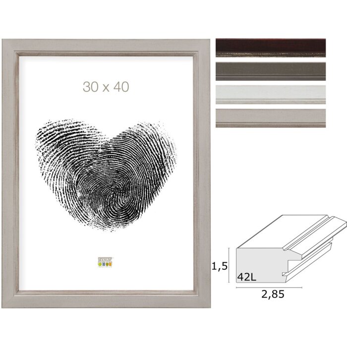 Deknudt Holzbilderrahmen S42L 9x13 bis 40x60 cm Klassik 2,85 cm Leiste Glas