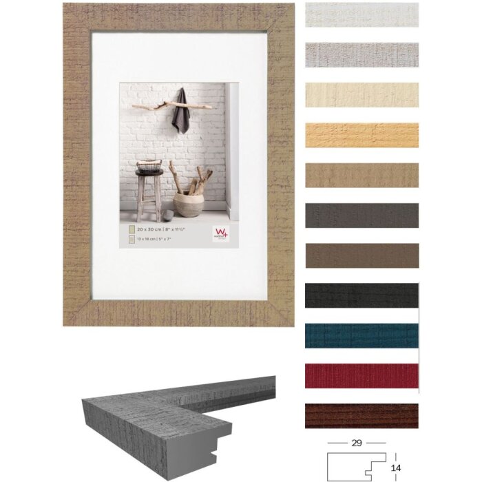 Walther Holzrahmen HOME mit Passepartout 10x15 cm bis 70x100 cm viele Farben