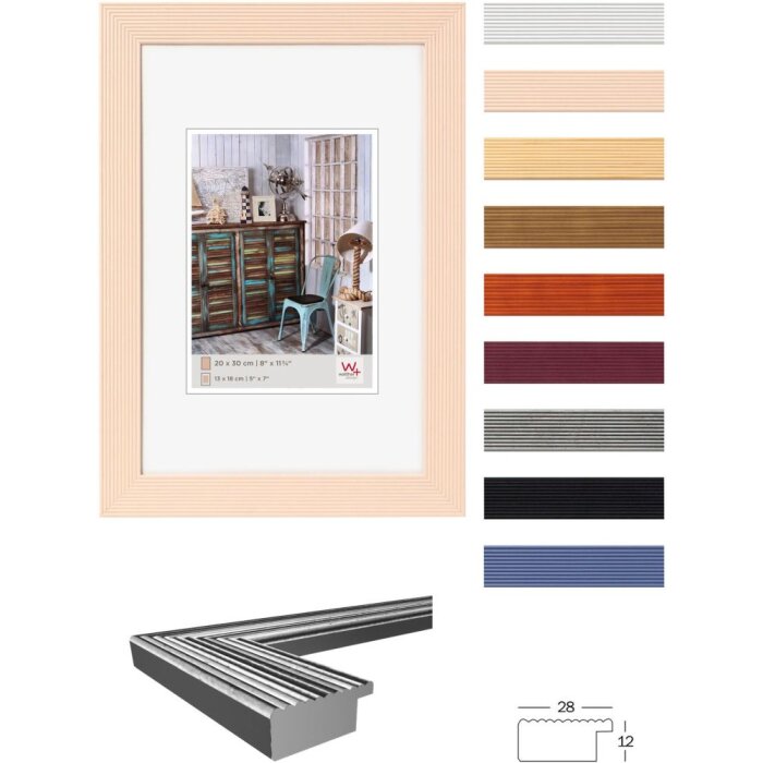Walther Grado Holzrahmen Rillenoptik Echtholz 10x15 bis 50x70 cm