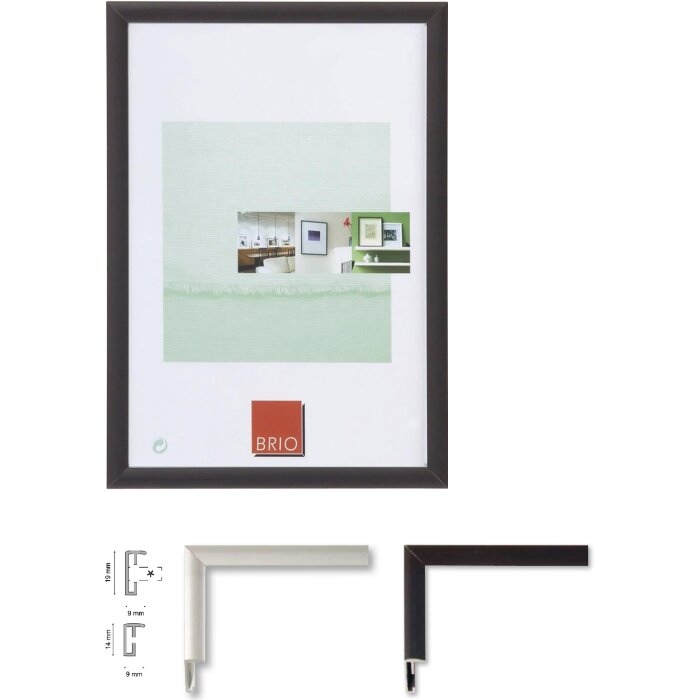 Ceanothe Alurahmen Tekno Blockprofil schmal Wechselrahmen Schwarz Silber Weiß