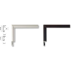 Ceanothe Alurahmen Tekno Blockprofil schmal Wechselrahmen Schwarz Silber Weiß