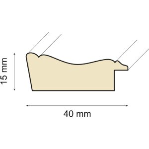 Ceanothe Holzrahmen Constance 40mm Flachprofil Klar Glas 10x15 bis 50x70 cm