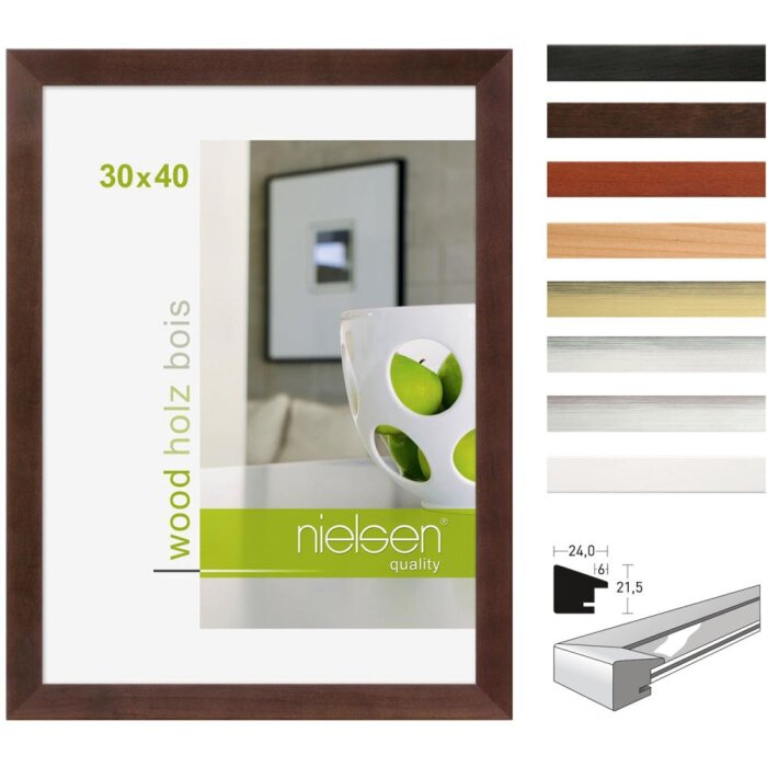 Nielsen Holzrahmen Essential 13x18 cm bis 60x84 cm mittelbreites Profil