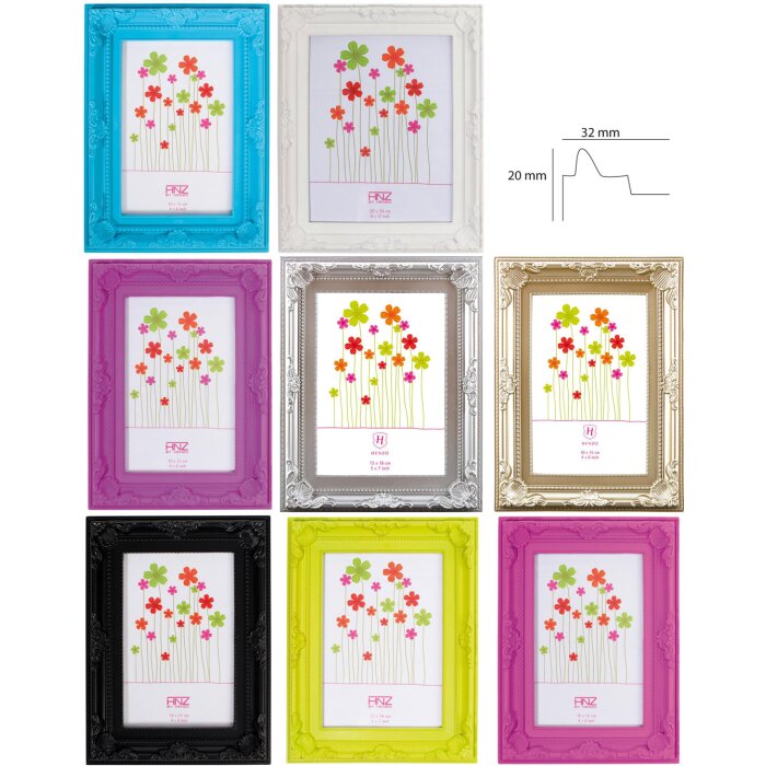 Henzo Colour Barock Kunststoffrahmen in modernen Farben 10x15 cm bis 20x30 cm