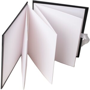 HNFD Leporello Lona Fotobuch Kunstleder 12 Fotos Schwarz Weiß 4 Formate