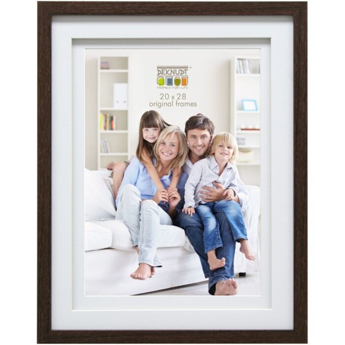 Deknudt S65KQ1 Holzrahmen Braun mit Doppelpassepartout 10x15 cm bis 30x40 cm